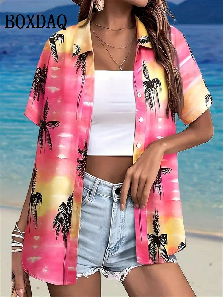 Romper Floral Print - Summer Fashion Women Blouse Hawaiian Coconut