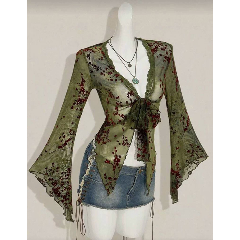 MEXZT Vintage Floral Mesh Shir - огляд і ціна Romper Floral Print