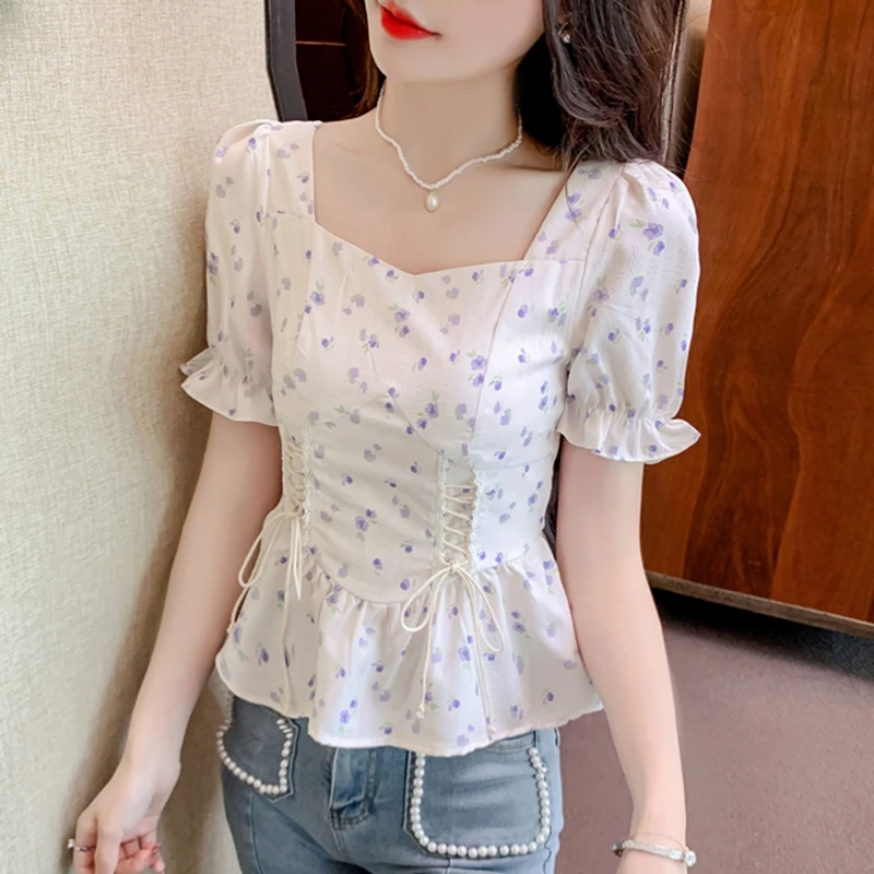 Vintage Summer Printed Blouses - огляд і ціна Romper Floral Print